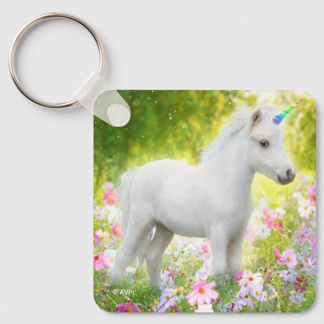 Porte-clés Licorne Poney Blanc (Recto)
