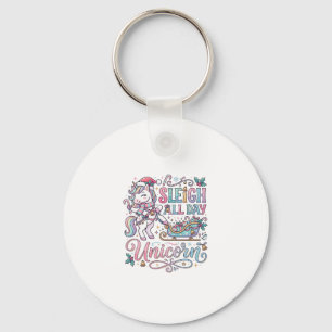 Porte-clés Licorne Traîneau Toute La Journée Licorne Adorable