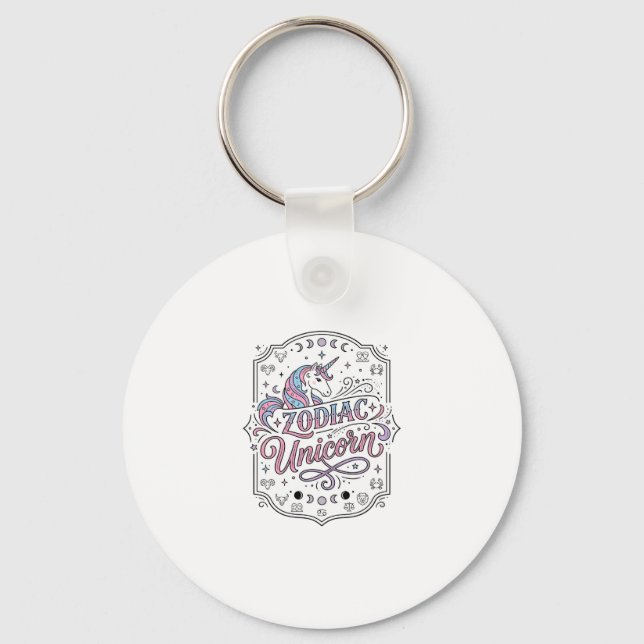 Porte-clés Licorne Zodiaque Licorne Conception De Cadeau Ludi (Recto)