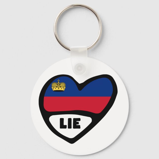 Porte-clés Liechtenstein Country Code Flag Heart Keyring (Recto)
