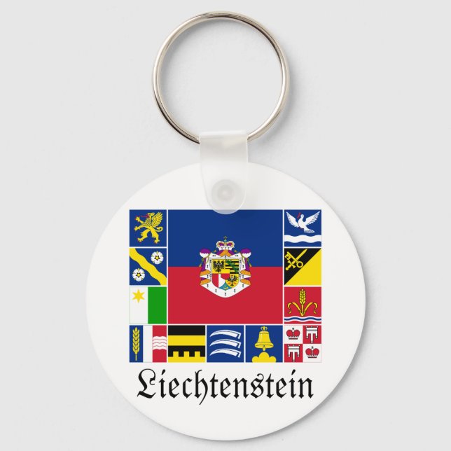 Porte-clés Liechtenstein et ses drapeaux de la Gemeinde (Recto)