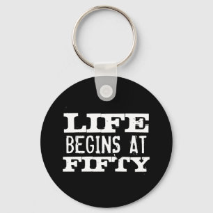 Porte-clés Life begins at 50 Funny Birthday keychain