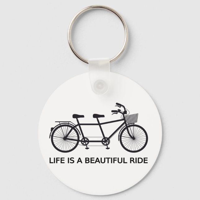 Porte-clés Life is a beautiful ride, tandem bicycle (Recto)