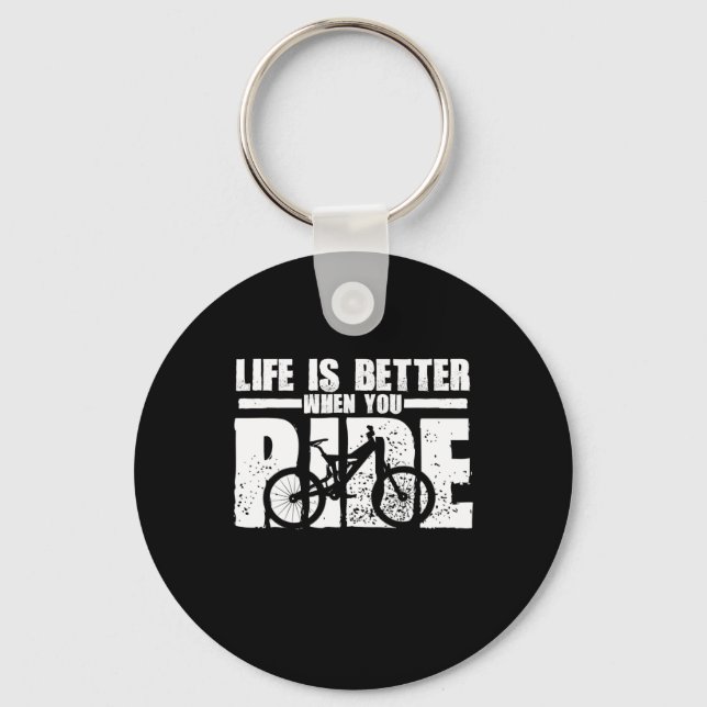 Porte-clés life is when you ride mountain bi (Recto)