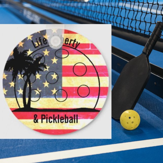 Porte-clés Life Liberty & Pickleball USA (Créateur téléchargé)