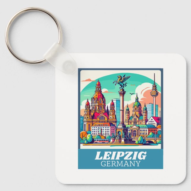 Porte-clés Ligne aérienne Retro Leipzig (Recto)