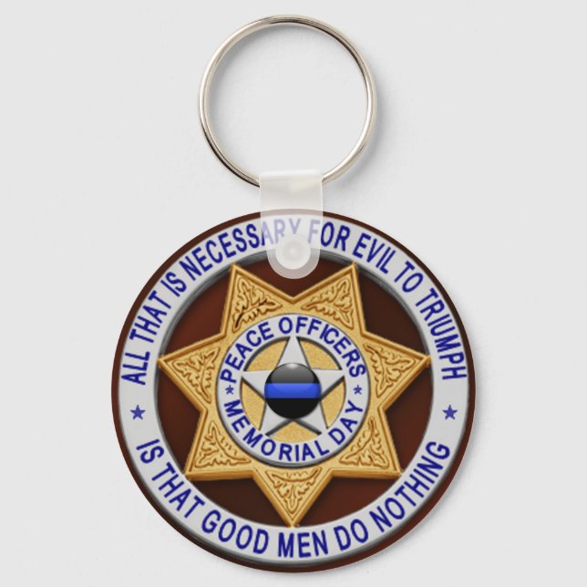 Porte-clés Ligne bleue mince (Recto)