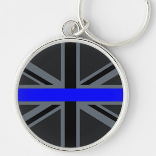 Porte-clés Ligne Bleue Mince Design Union Jack