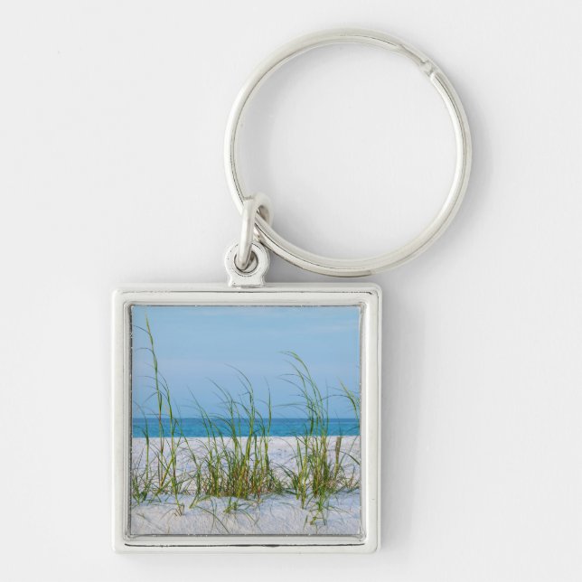 Porte-clés Ligne D'Aiguilles De Mer En Sable Blanc (Devant)