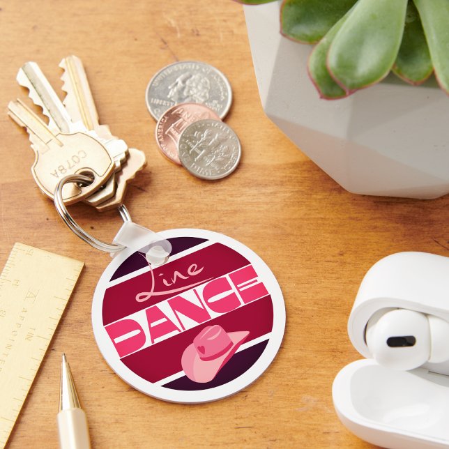 Porte-clés Ligne danse Love Cowboyhat rose (Créateur téléchargé)