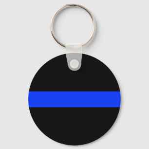 Porte-clés Ligne mince bleue de la police