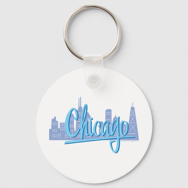 Porte-clés Ligne Skyline de Chicago Windy City (Recto)