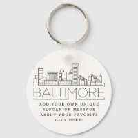 Ligne Skyline Stylisée Baltimore | Slogan personna