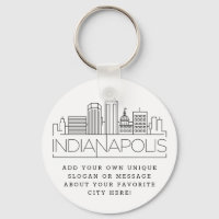 Ligne Skyline stylisée d'Indianapolis | Slogan per