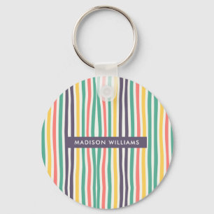Porte-clés Lignes de couleur Monogramme Porte - clé minimalis