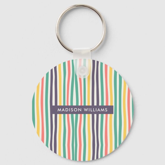 Porte-clés Lignes de couleur Monogramme Porte - clé minimalis (Recto)