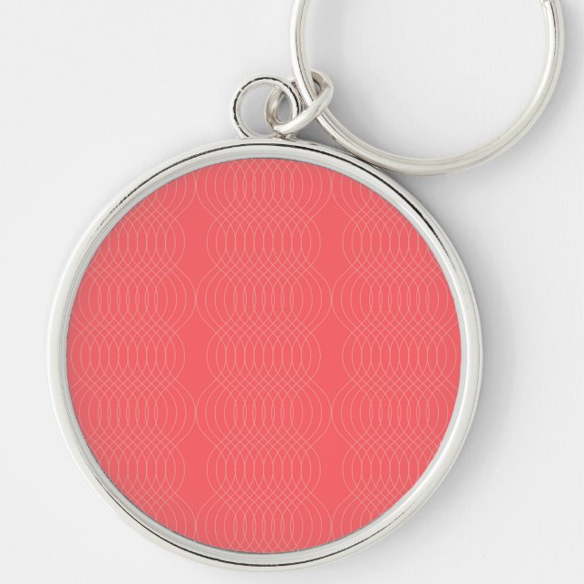 Porte-clés Lignes ondulées élégantes, simples, rouges, modern (Devant)