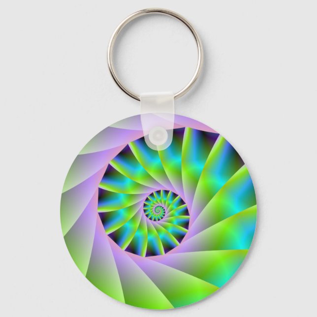 Porte-clés Lilac Turquoise et Porte - clé Spiral Vert (Recto)