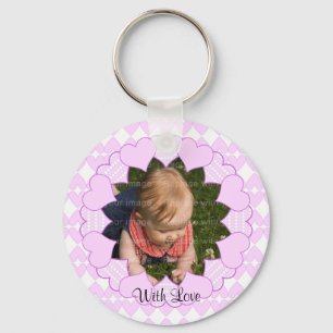 Porte-clés Lilas et modèle mignon blanc de coeurs