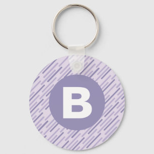 Porte-clés Lilas Moderne Violet En Diagonale Monogramme