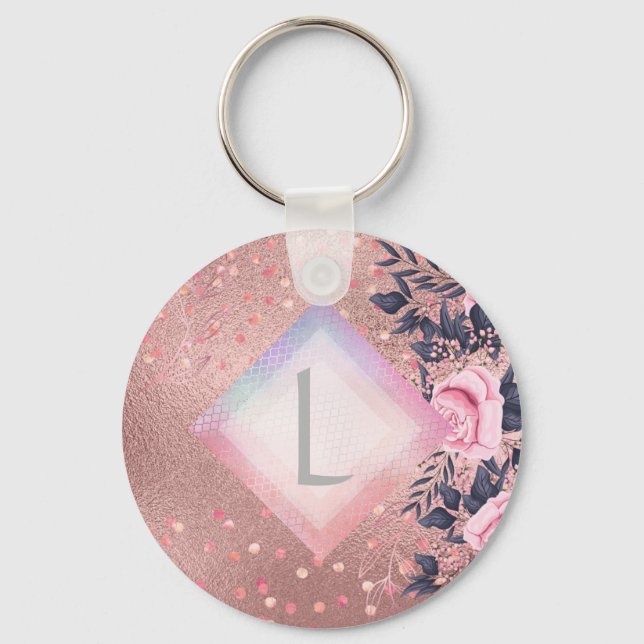Porte-clés Lilibet Monogram Rosegold Floral fit pour Princess (Recto)