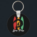 Porte-clés Lima Peru Beach Vintage Retro Surfing<br><div class="desc">Vintage retro surfboard design for surfers who love surfing and riding the ocean waves. Cool summer holiday, spring break merchandise for those who enjoy hot sun, tropical weather, sunbathing under the palm tree. Grunge and distressed design to wear while enjoying the beach party and singing around the bonfire. Great souvenir,...</div>