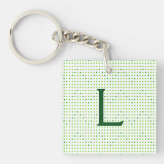 Porte-clés Lime, Green Chevron Motif Dots Monogram Porte - cl