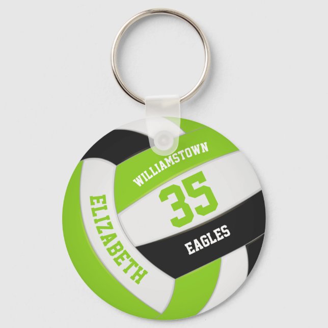 Porte-clés lime noir personnalisation nom de l'équipe volleyb (Recto)