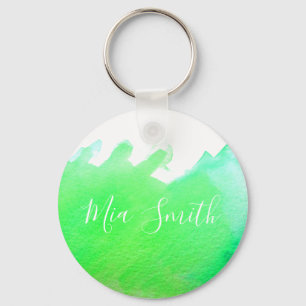 Porte-clés Lime Vert aquarelle mignonne fille nom cadeau