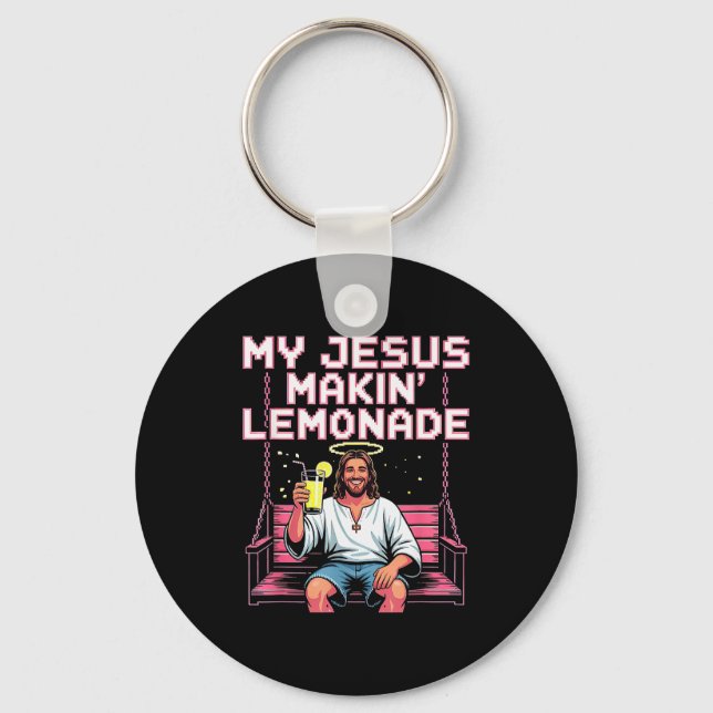 Porte-clés Limonade de Jésus Mème drôle chrétien  (Recto)