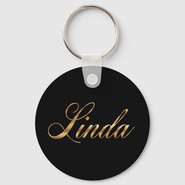 Porte-clés Linda gold Design Lettering (Recto)