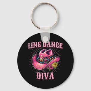 Porte-clés Line Dancing Western Rose Cowgirl Casquette Line D
