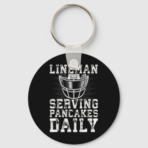 Porte-clés Lineman Servant Des Pancakes Daily Football Linema