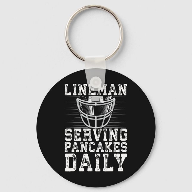 Porte-clés Lineman Servant Des Pancakes Daily Football Linema (Recto)