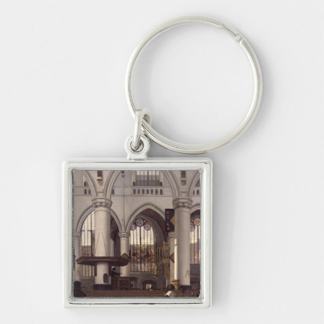 Porte-clés L'intérieur d'Oude Kerk, Amsterdam, c.1660 (Devant)