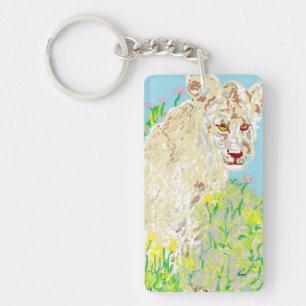 Porte-clés Lion africain Porte - clé rectangle (double face)