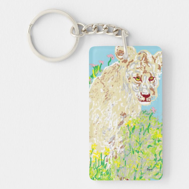 Porte-clés Lion africain Porte - clé rectangle (double face) (Devant)
