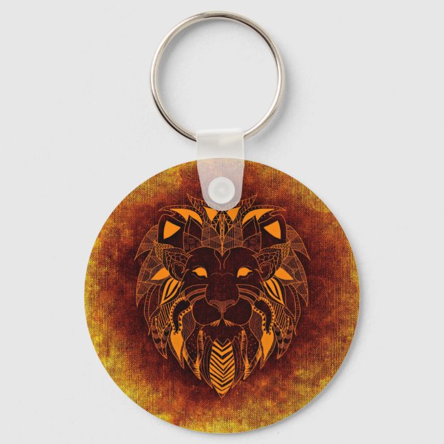 Porte-clés Lion animal sauvage abstrait (Recto)