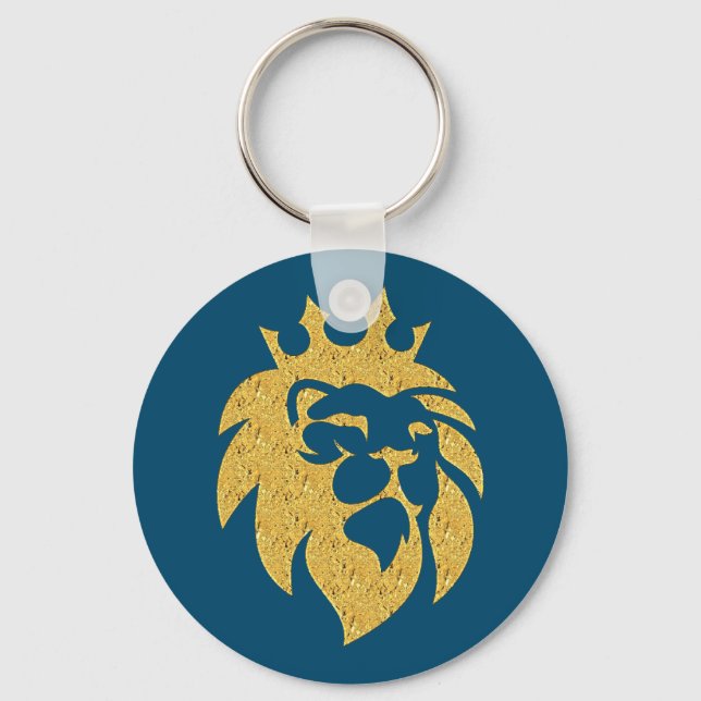 Porte-clés Lion Avec Couronne - Style Or 1 (Recto)