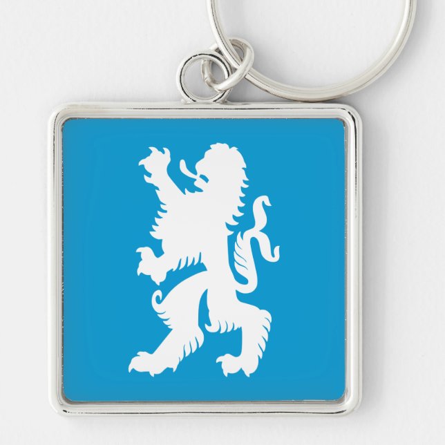 Porte-clés Lion bavarois azur et blanc (Devant)