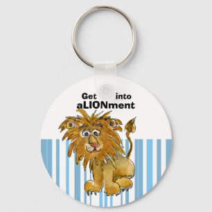 Porte-clés Lion caricature entrer dans ALIONment Porte - clé