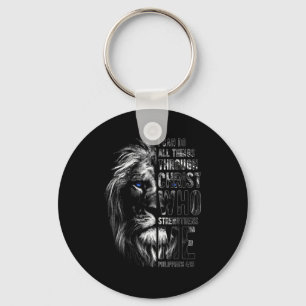 Porte-clés Lion chrétien Je peux faire toutes choses par le C