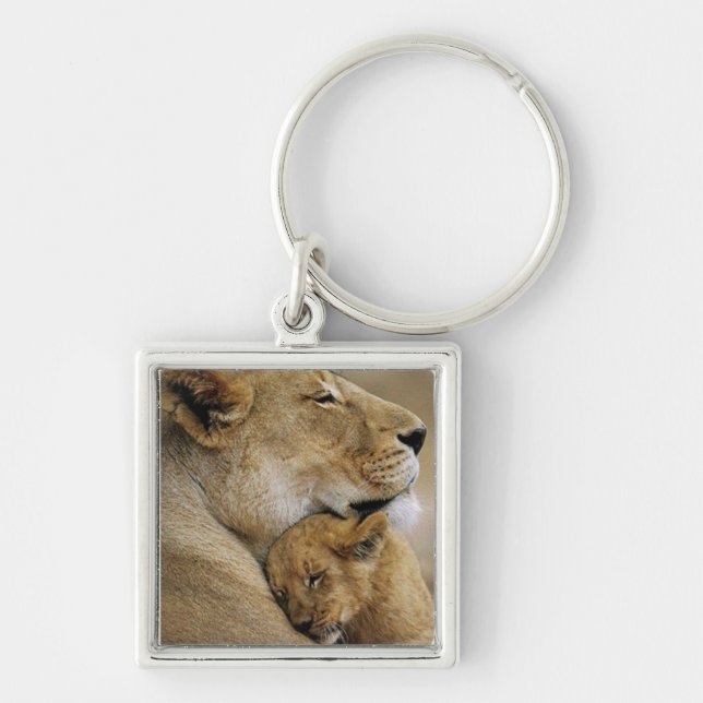Porte-clés Lion et bébé CUB de maman (Devant)
