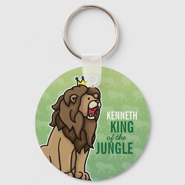 Porte-clés Lion King of the Jungle, Add Child's Name (Recto)