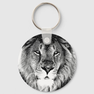Porte-clés Lion noir et blanc