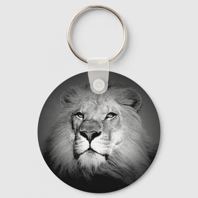 Porte-clés Lion noir et blanc (Recto)
