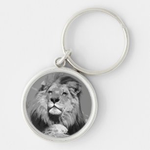 Porte-clés Lion noir et blanc