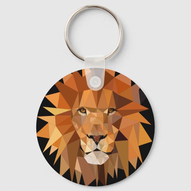 Porte-clés Lion polygone personnalisé (Recto)