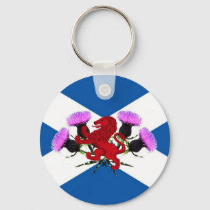 Porte-clés Lion rampant d'Écosse, chardons