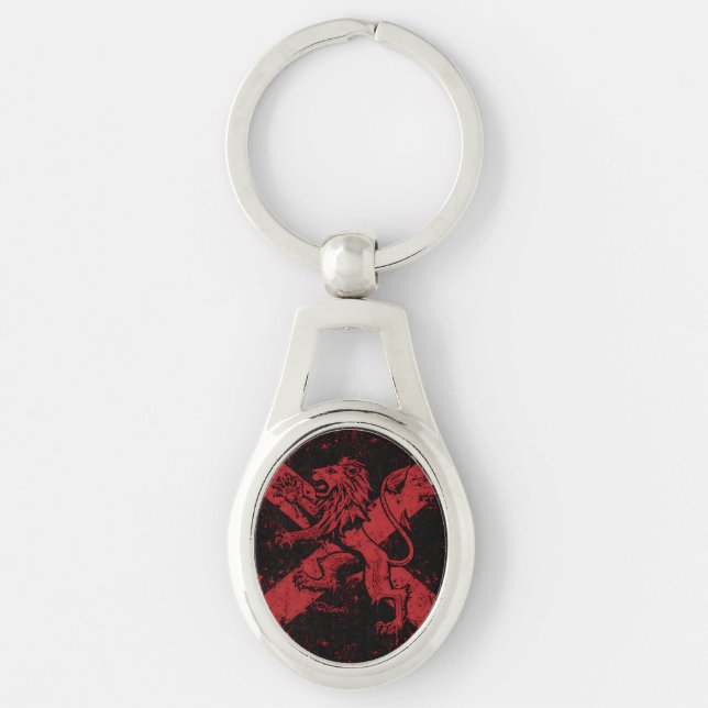 Porte-clés Lion Rampant écossais | Salti rouge et  (Devant)